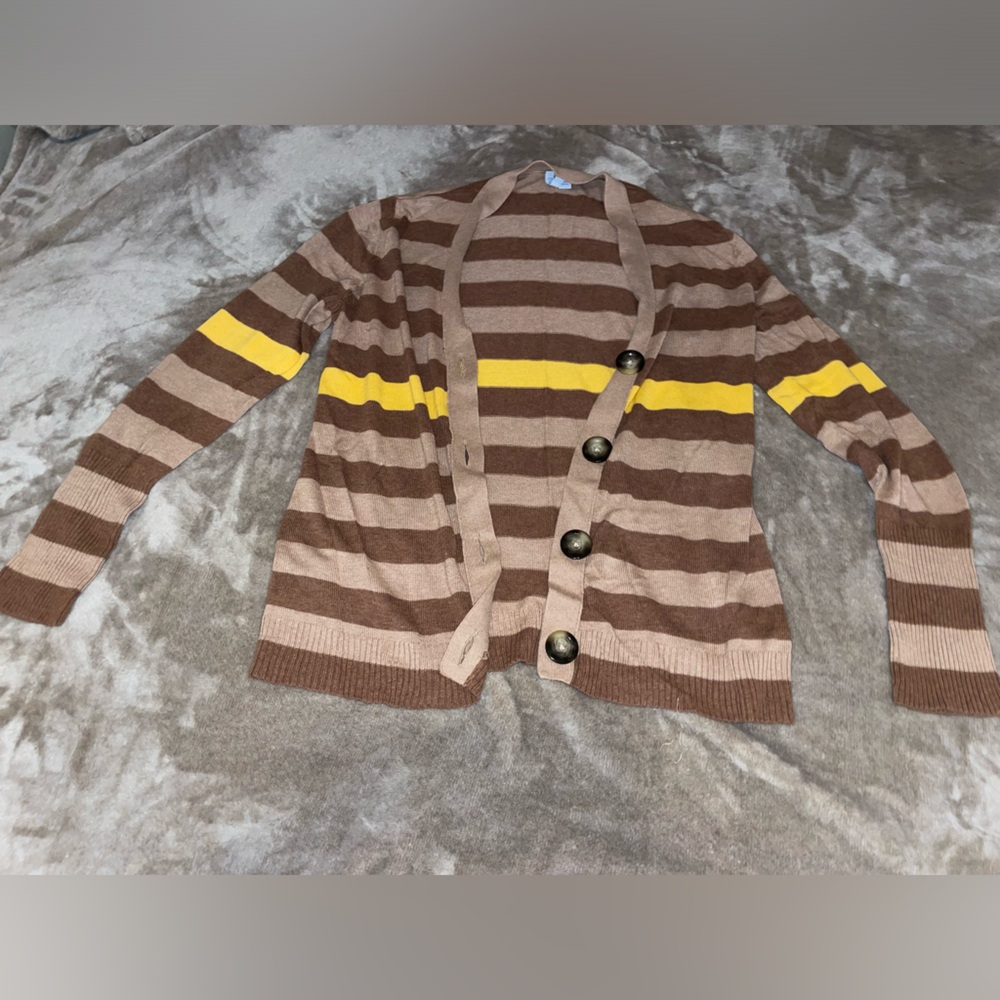 Brown and yellow cardigan
